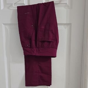 healing hands Deep Burgundy Cargo Pants and Top Set